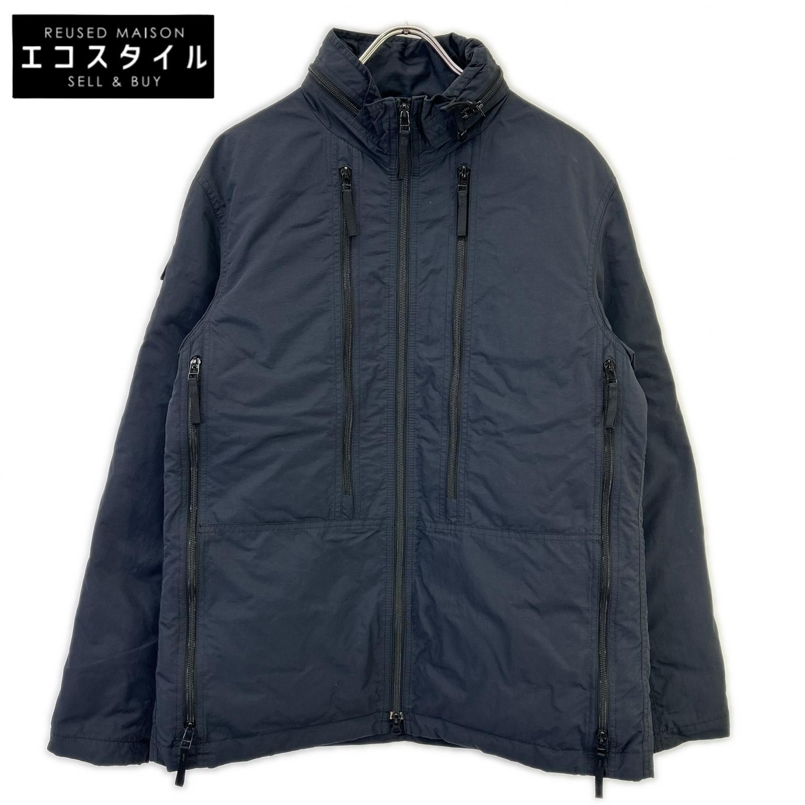 ISSEY MIYAKE　イッセイミヤケ　04年 ME41FC176 ダークネイビー マルチジップ ナイロン ダウンジャケット　3