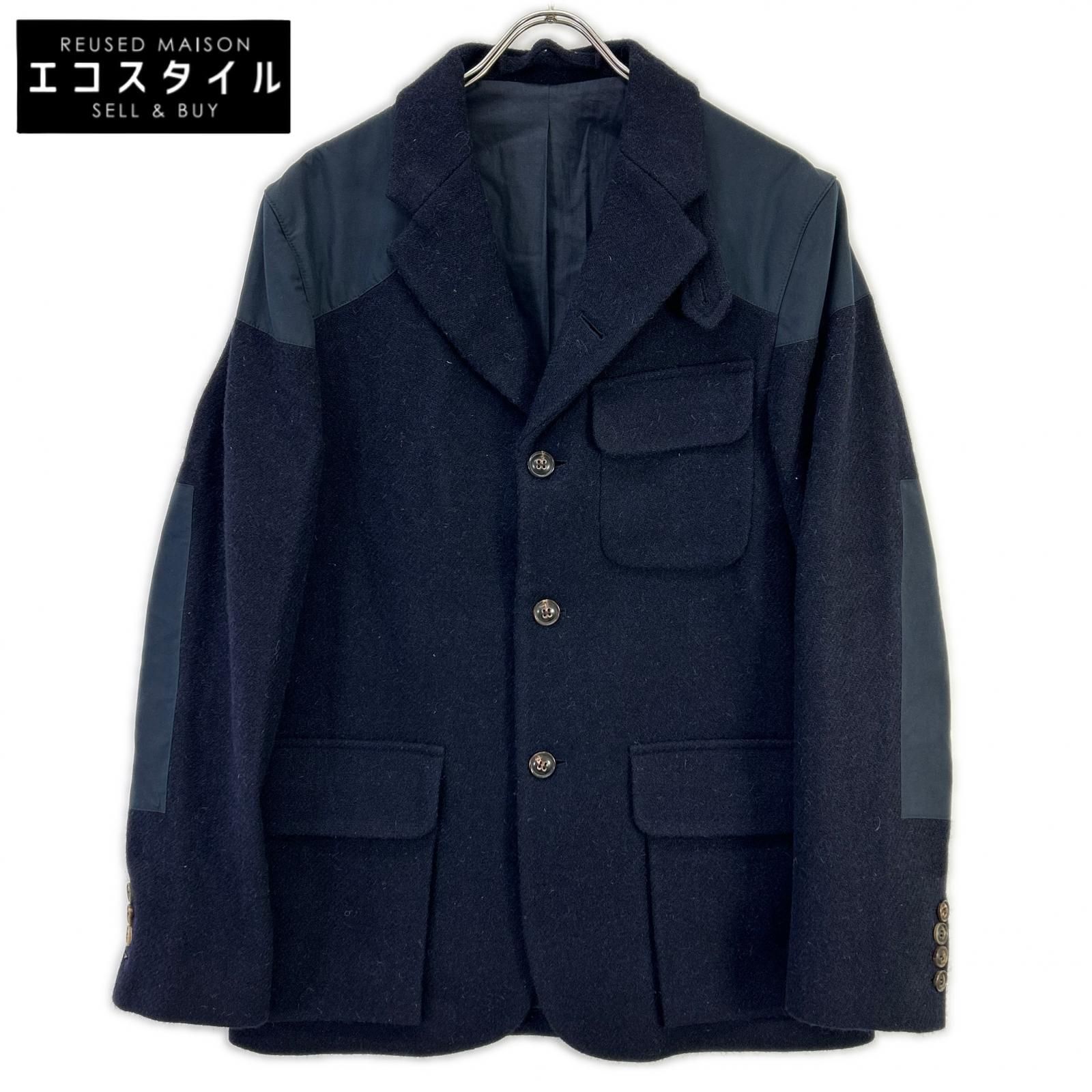 NIGEL CABOURN　ナイジェルケーボン　8081180006 ネイビー ×ハリスツイード マロリージャケット　48