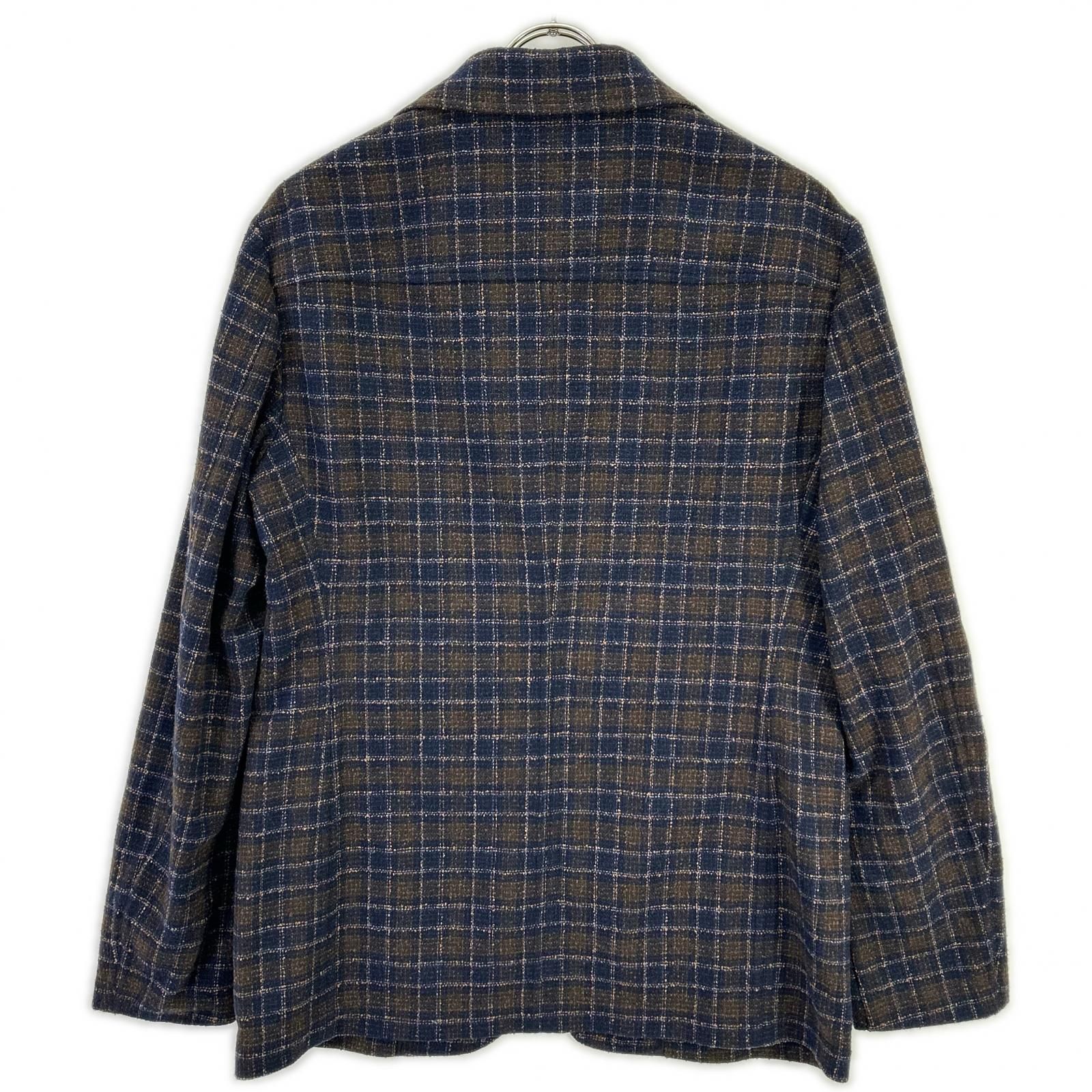 T-JACKET ティージャケット ブラウン Bottoli社製 チェック柄 リネン 