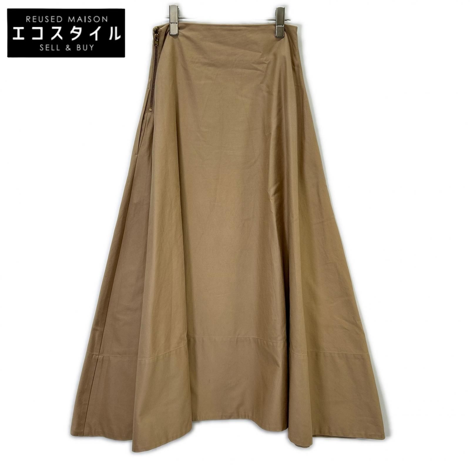 MADISON BLUE　マディソンブルー　ベージュ MB171-6018E BACK SATIN MAXI FLARE SKIRT　S