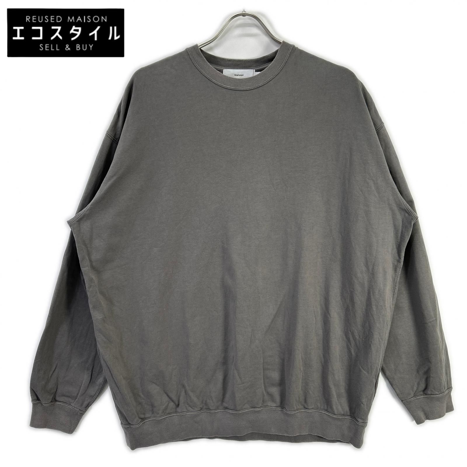 Graphpaper　グラフペーパー　GU243-70235 グレー Cotton Light Terry Crew Neck　1