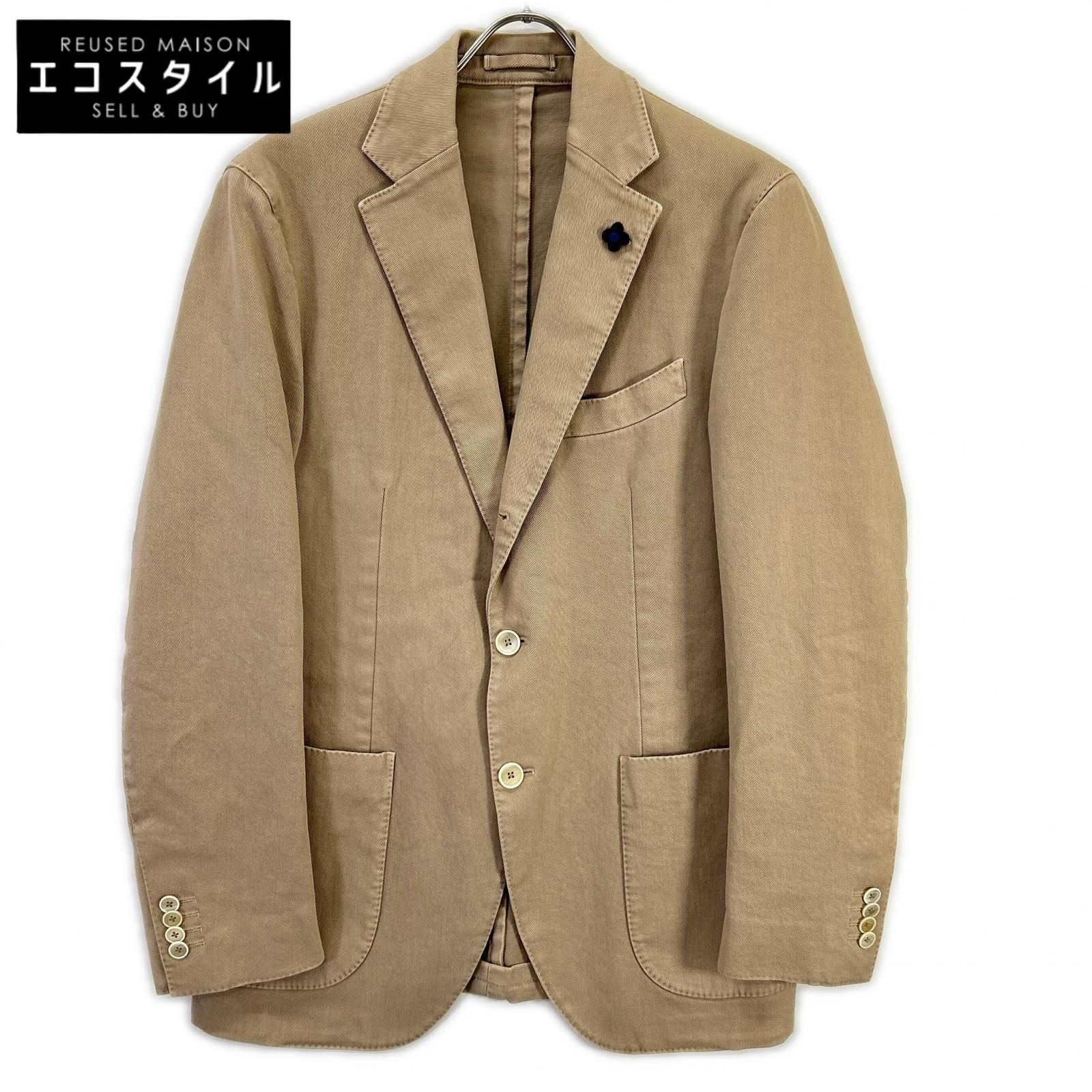 LARDINI　ラルディーニ　ベージュ コットン テーラードジャケット　48