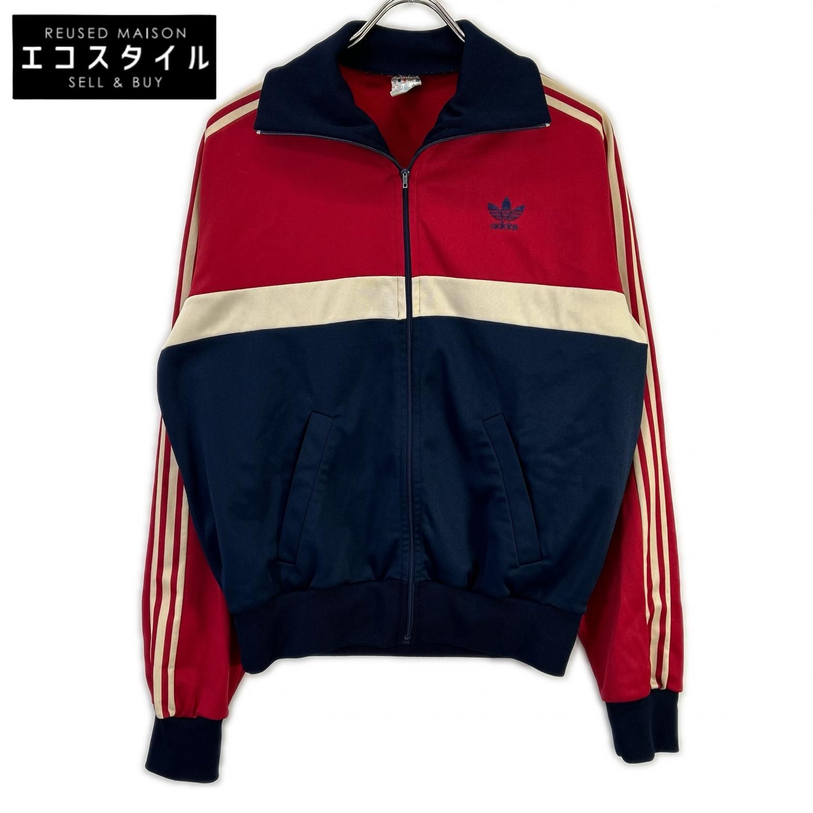adidas　アディダス　80s ボルドー×ネイビー×ホワイト トラックジャケット　180