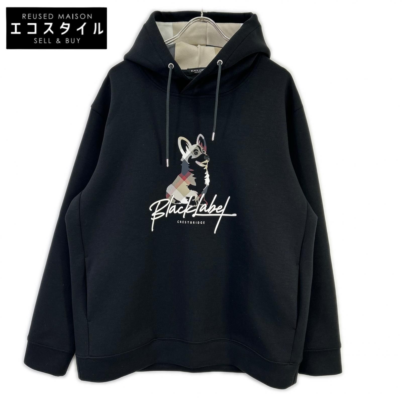 BLACK LABEL CRESTBRIDGE　ブラックレーベルクレストブリッジ　ブラック ブリティッシュコーギー パーカー　L L