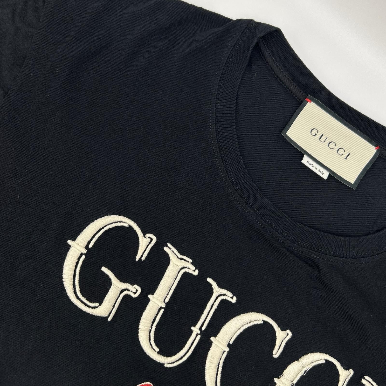 GUCCI グッチ 615044 ブラック Mad Cookies 猫 刺繍 Tシャツ L - メルカリ