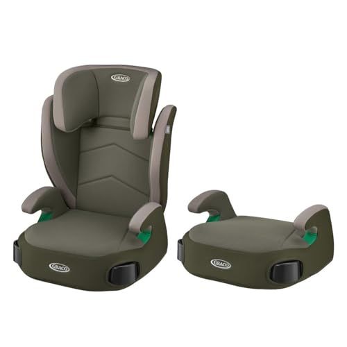Graco(グレコ) ジュニアシート ブースターシート シートベルト固定 ジュニアプラスネクスト R129適合 3歳半頃?12歳頃まで カップホルダー付 背もたれ取り外し可 (フォレストカーキ) 2198155【販売店限定】Ju