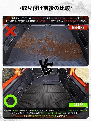 ruiya 新型 ダイハツ アトレー S700V/S710V 専用 ラゲッジトレイ 3Ｄラゲッジマット ラゲッジマット 防水 滑らない TPE素材 折り畳み式 防汚 超耐久性 簡単使用 無臭 折り皺なし トランクマット アクセサリー カスタム 0fef03ae