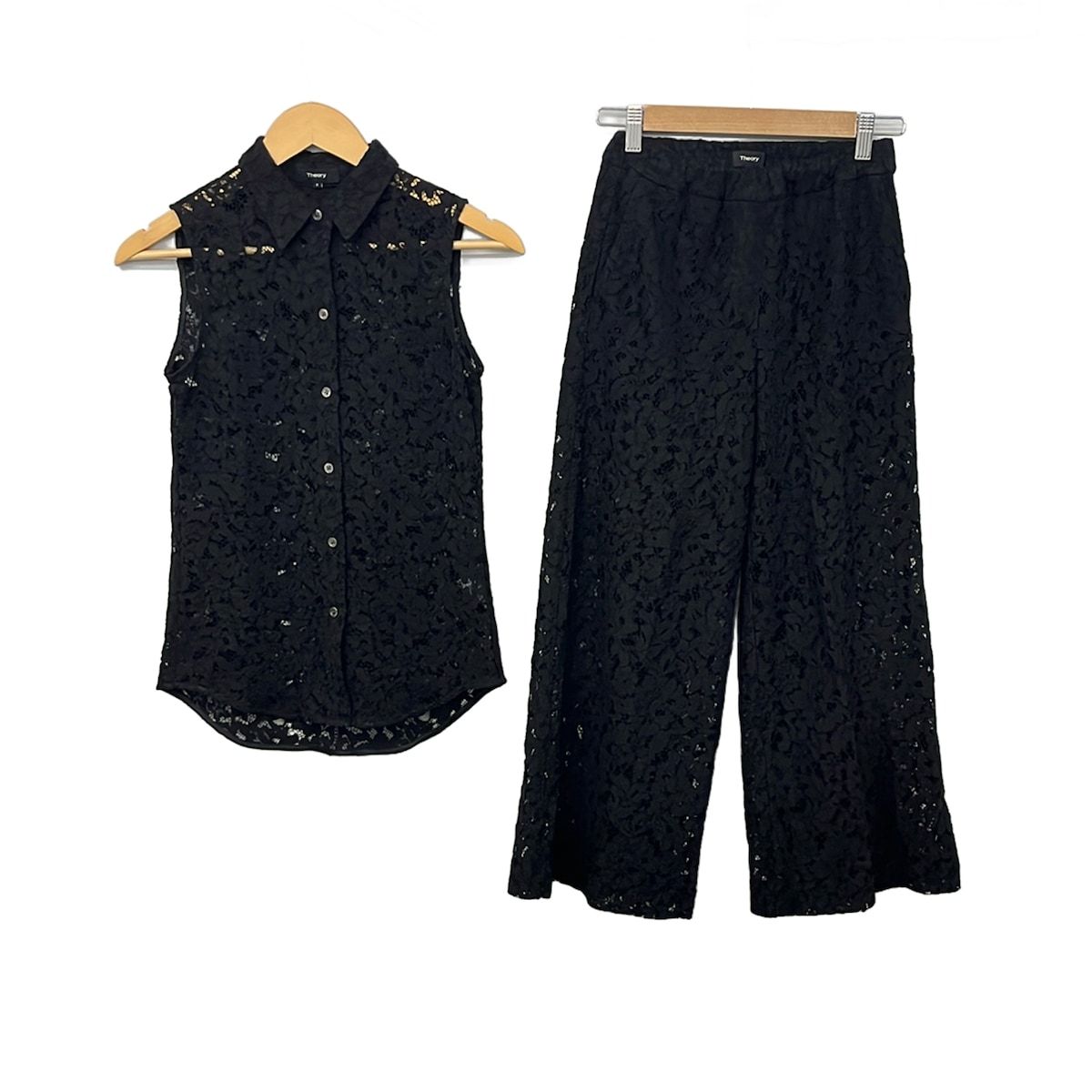 theory(セオリー) レディースパンツセットアップ レディース美品 - 黒 レース