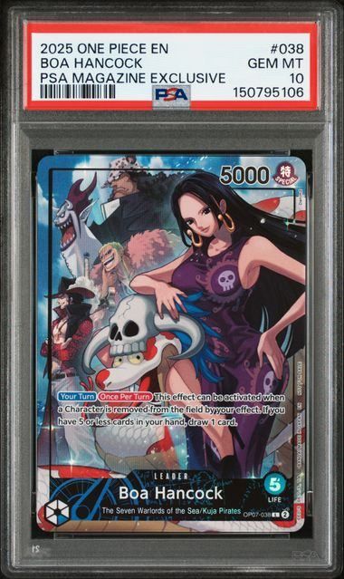 【PSA10】Boa Hancock(ボア・ハンコック)(L){青}〈OP07-038〉[英語版/PSAマガジン] 4398