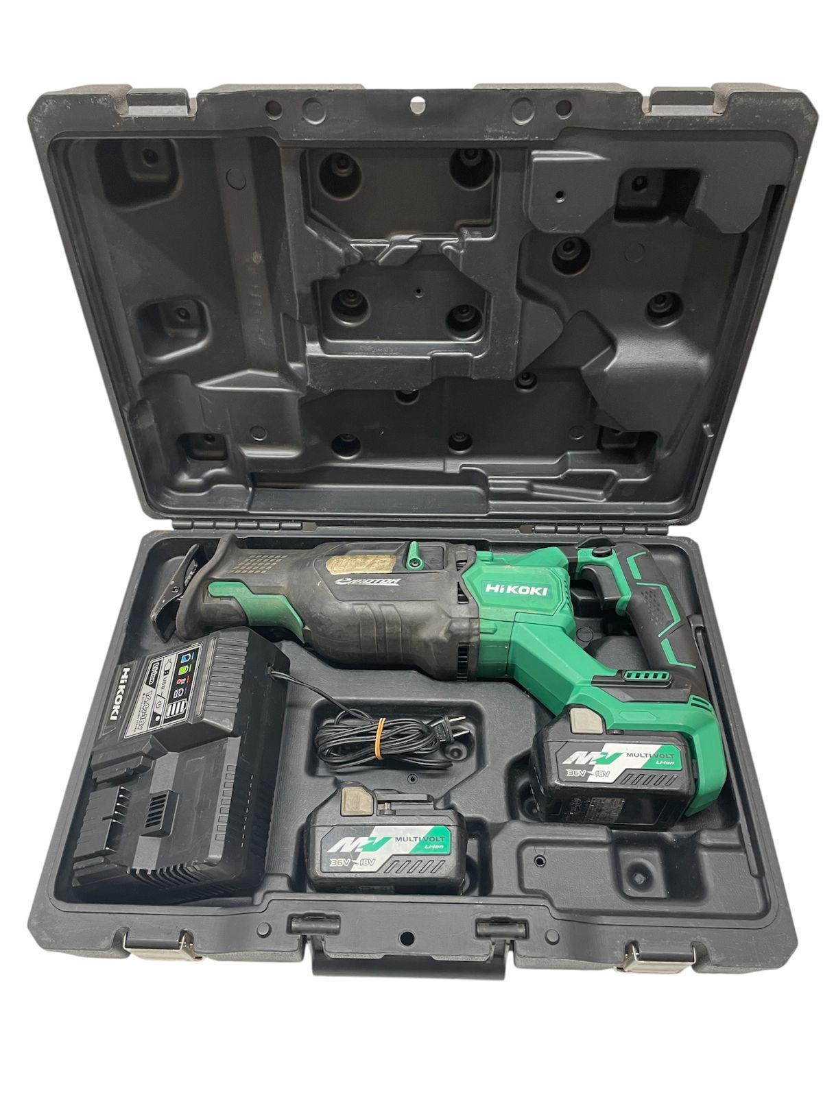 【管理番号-SK】領収書発行可能　HIKOKI セーバーソー CR36DA　バッテリー 2個　充電器　中古　現状品