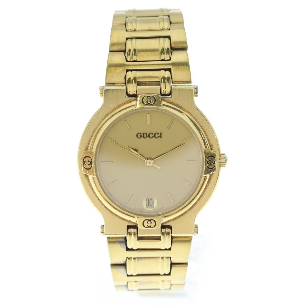 GUCCI (グッチ) グッチ デイト ゴールド文字盤 クォーツウォッチ 腕時計 ゴールド 9200L