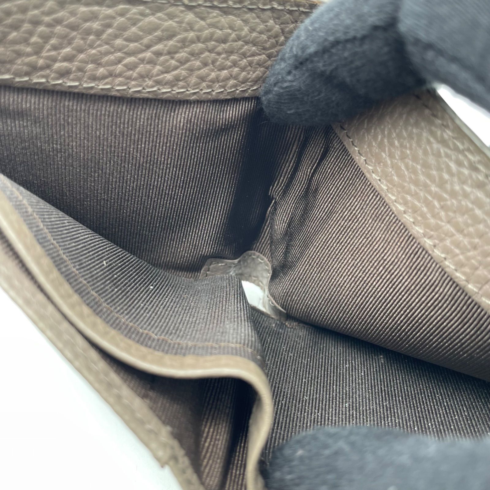 ■鰐 クロコダイル エキゾチックレザー 灰色 グレー 二つ折り財布 A26-2365