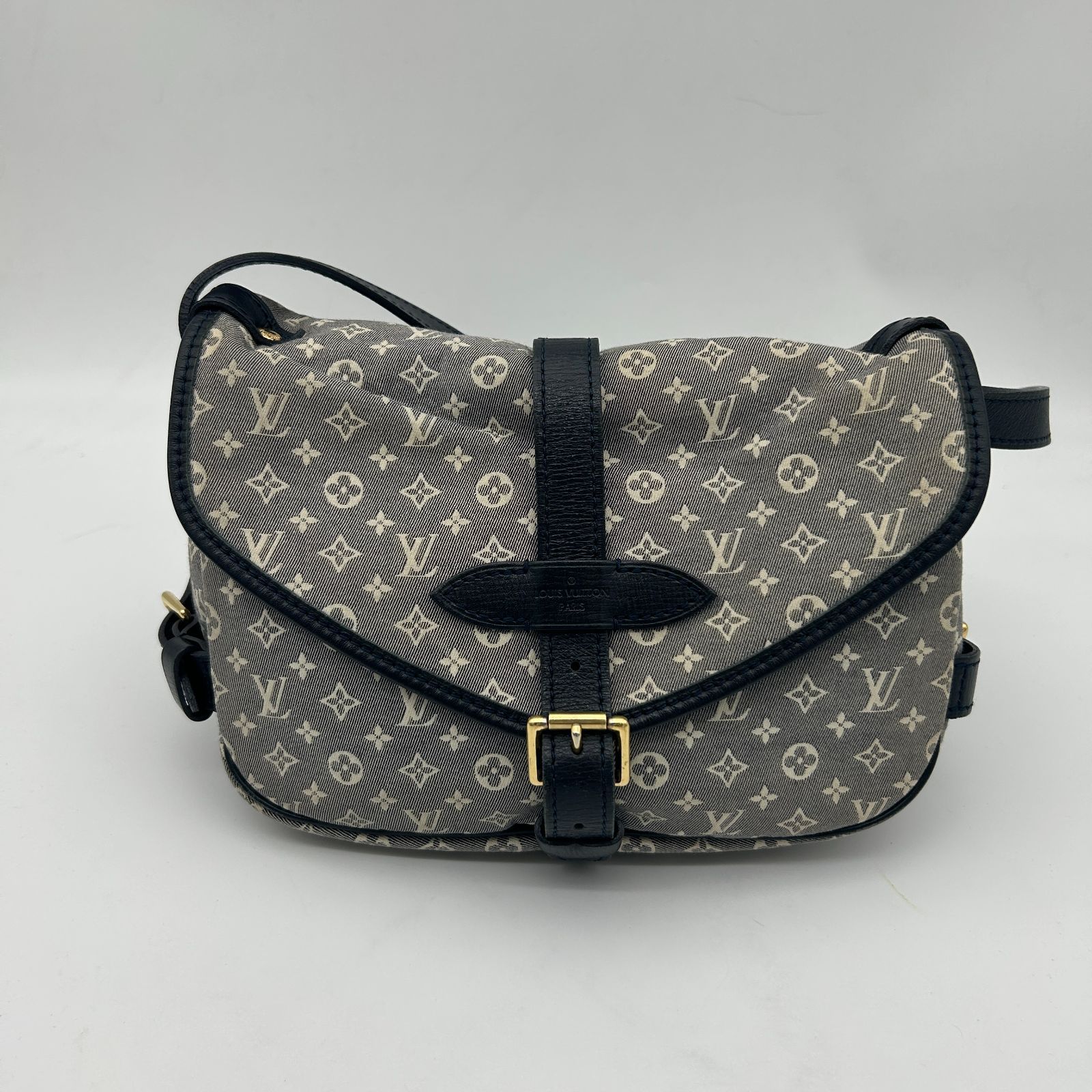 LOUIS VUITTON （ルイ ヴィトン) モノグラムイディール ソミュールPM ショルダーバッグ 斜め掛け キャンバス レザー アンクル ブルー M40666 【中古】