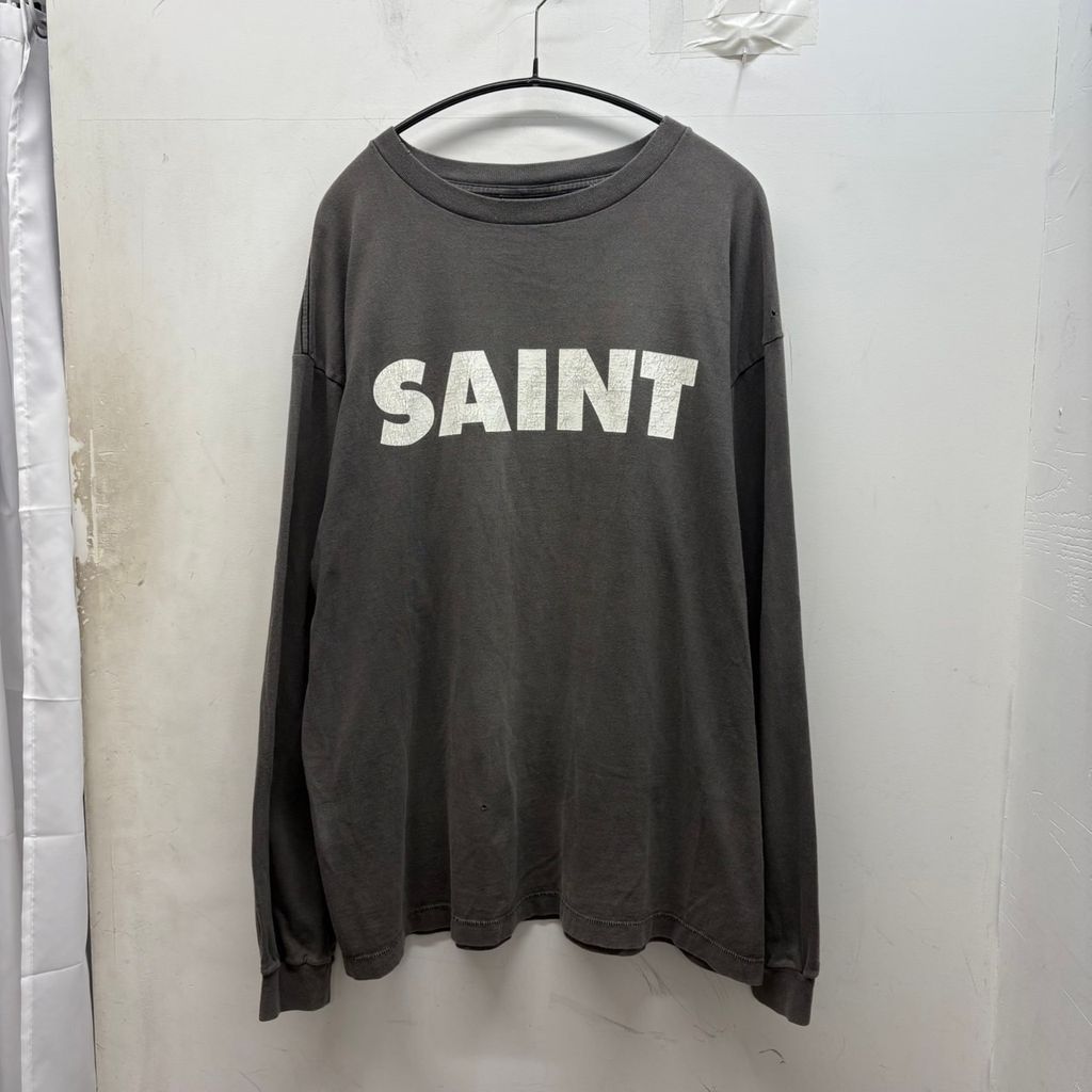 SAINT MICHAEL セントマイケル SAINT LOGO L/S TEE 長袖Tシャツ SM-A23-0000-010 グレー size:L【中目黒B06】