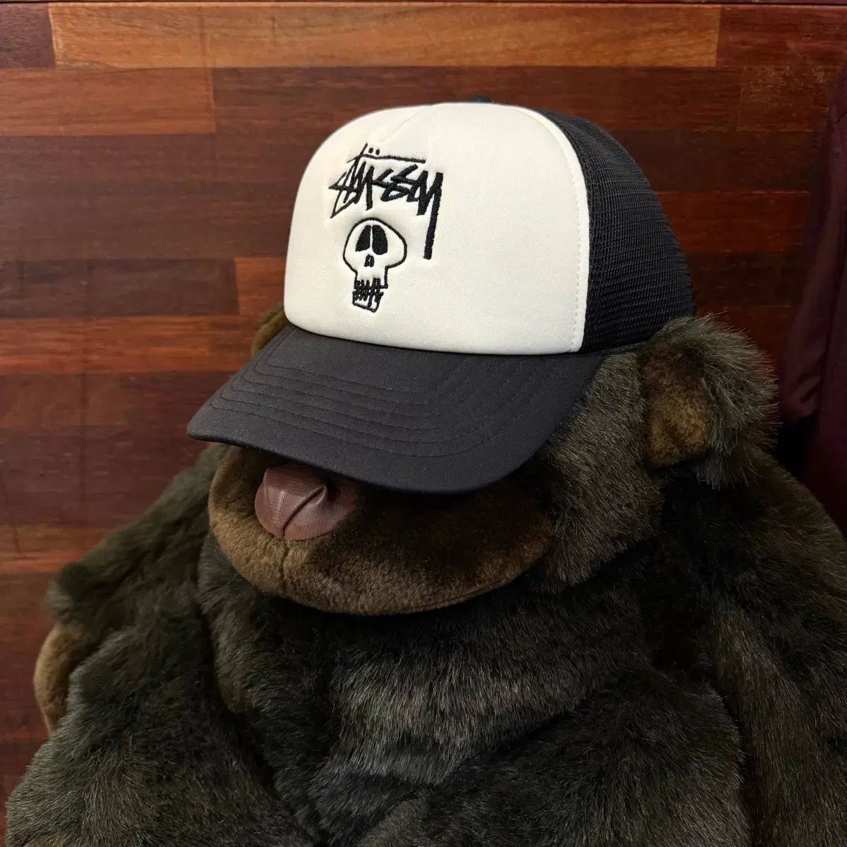 STUSSY ステューシー ジャパン スカル メッシュ トラッカーキャップ ブラック