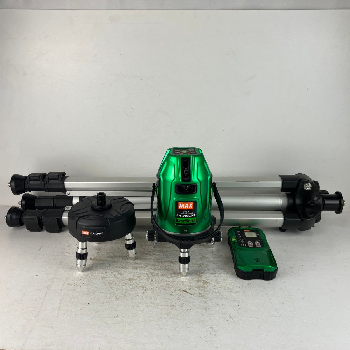 MAX マックス グリーンレーザー墨出し器 受光器 自動追尾台 三脚 ケース付 ※校正歴不明 LA-S801DG グリーン
