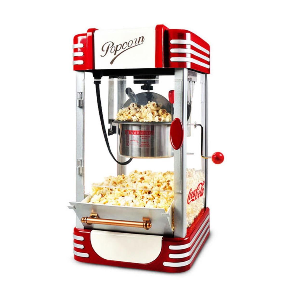 foke110v ポップコーンマシン、商業家庭用全自動電動ポップコーンマシン、ワンボタン操作調理器具、お手入れ簡単 (2ドアモデル)★