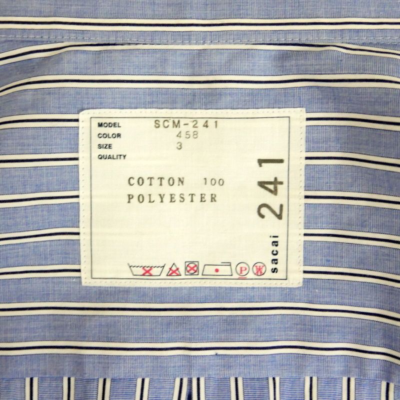 sacai サカイ 国内正規 26SS Cotton Poplin Shirt コットンポプリン