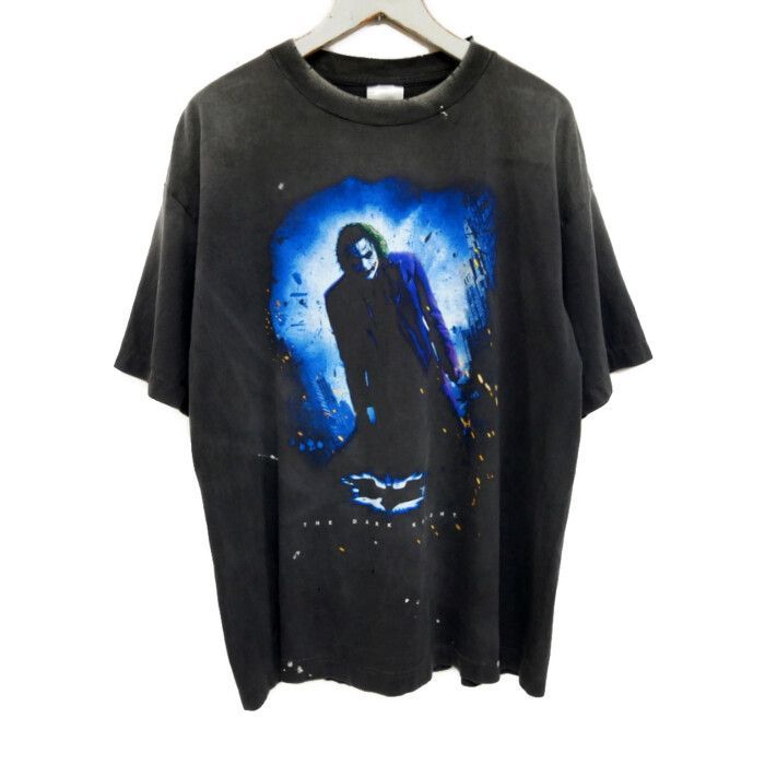 SAINT MICHAEL×THE DARK KNIGHT セントマイケル ダークナイト 国内正規 25SS DARKNIGHT BTM SS TEE Tシャツ ビンテージ加工 BATMAN DC SM-HR8-0000-C54 BLACK ブラック 黒 L