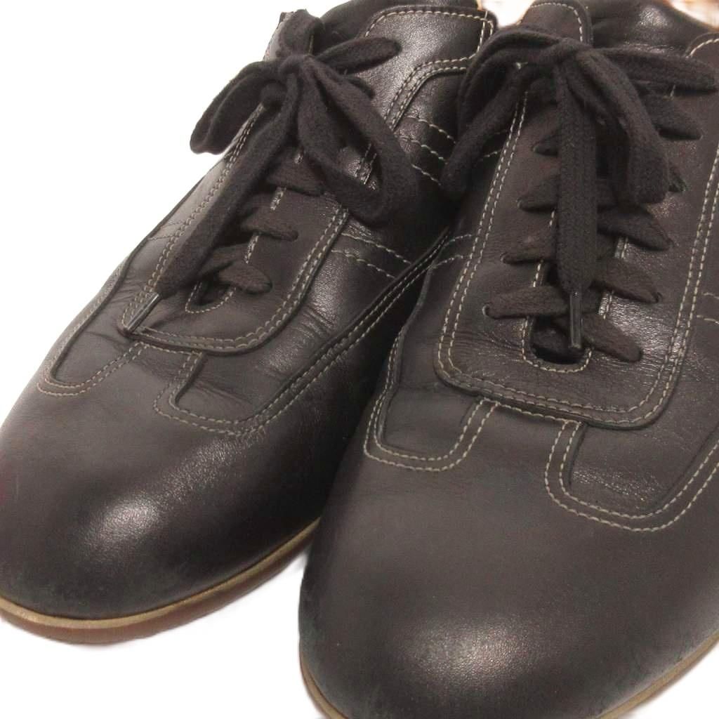 サントーニ SANTONI スニーカー ローカット レザー 黒 ブラック 8 26.0