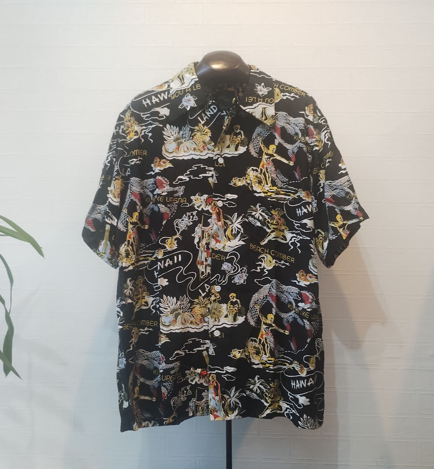 ■ Kona Bay Hawaii コナベイハワイ ■ ランドオブアロハ ベリーズアンティーク別注カラー アロハシャツ オープンカラーシャツ ■ Made in HAWAII ハワイ製 ■ YYY1022