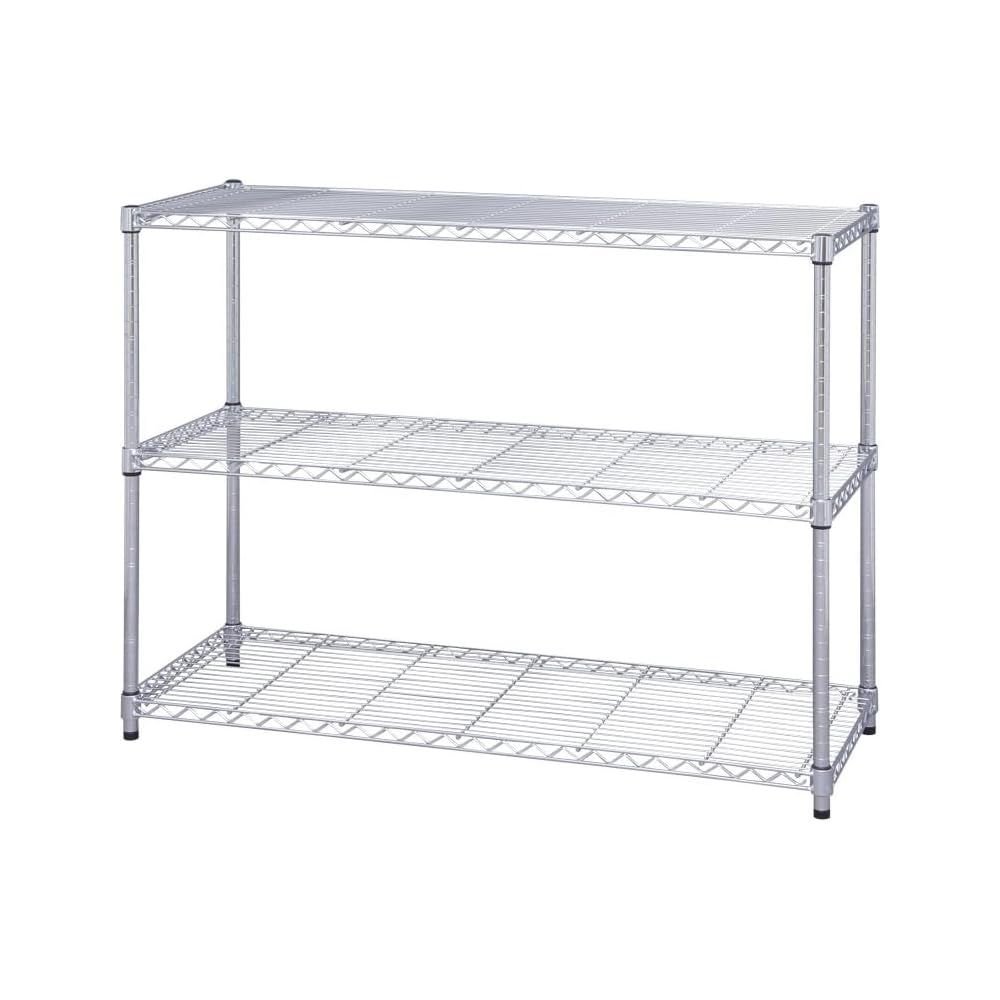 ☆新品☆アイリスオーヤマ ラック メタルラック本体 3段 防サビ加工 幅120×奥行46×高さ90cm ポール径25mm スチールラック 棚 銀 MR-1209