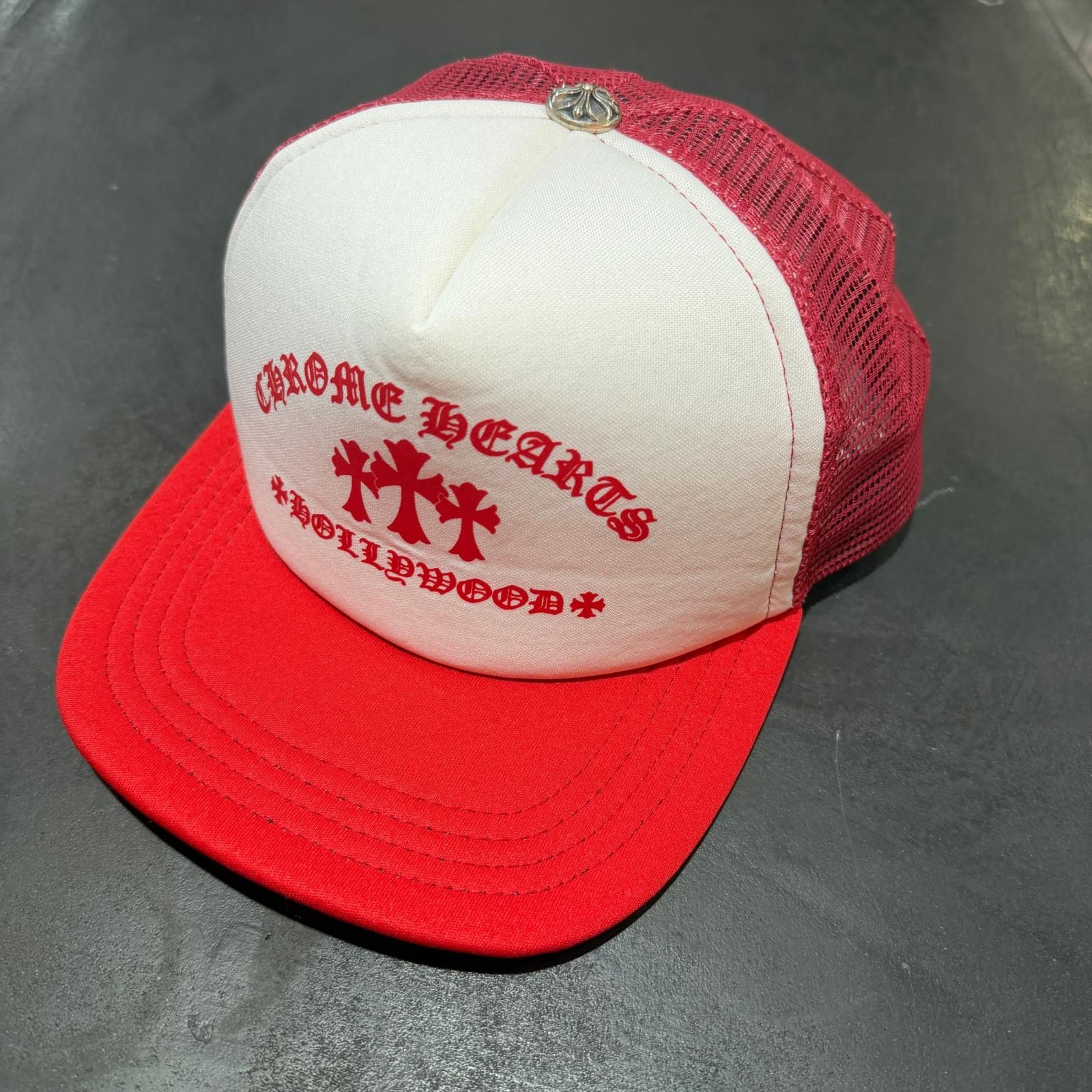 クロムハーツキャップ CHROME HEARTS セメタリークロスプリント トラッカーメッシュキャップ