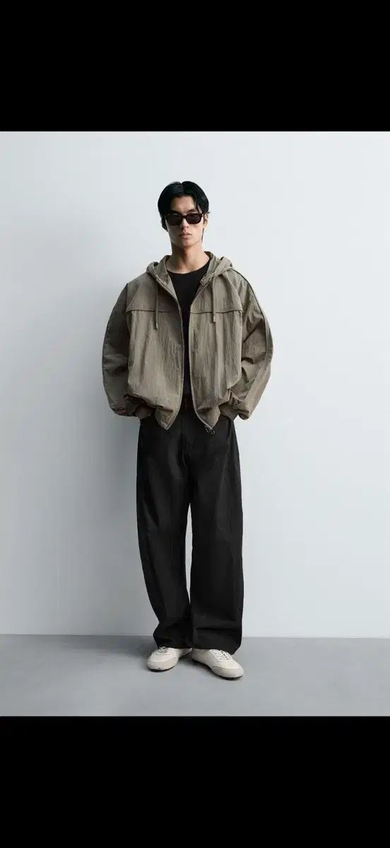 ザラ ZARA リラックス フィット テクニカル ジャケット カーキ XL (1437/901/50