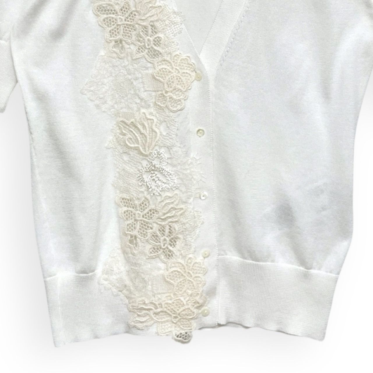 ERMANNO SCERVINO エルマンノ シェルヴィーノ レース 刺繍 半袖 ニット