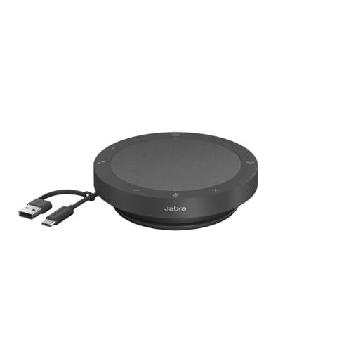 R◆Jabra Speak2 40 スピーカーフォン 会議用マイク 最新ノイズキャンセリング機能 最先端ビームフォーミングマイク 50mmフルレンジ 有線 USB A/USB C接続 Web 会議 携帯用ポーチ付き ee2102d7