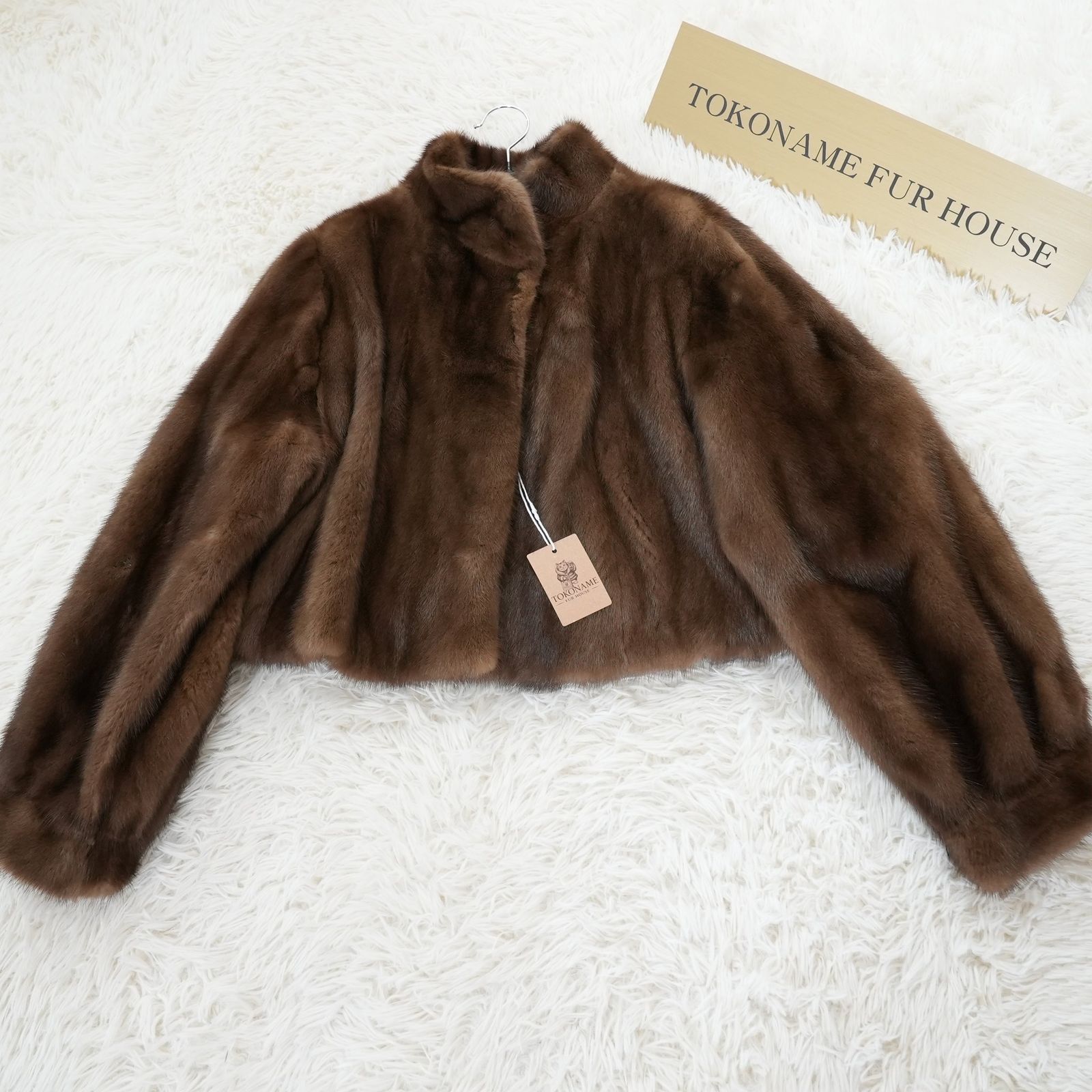 デミバフミンク サガミンク クロップド ジャケット 近年モデル リアルファー 本毛皮 Demi Buff Mink Jacket Cropped Length - SAGA MINK Genuine Fur Japan