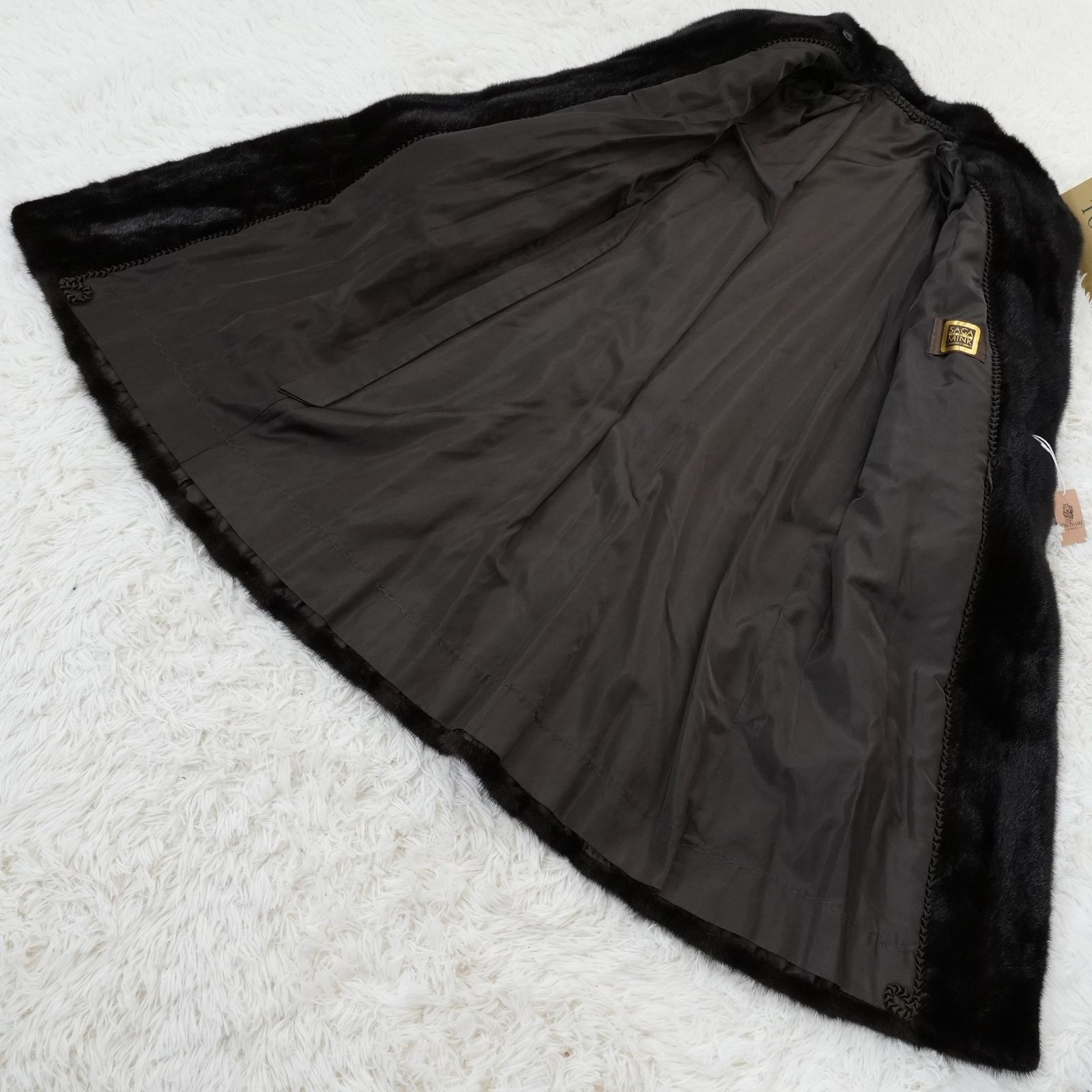 着丈115cm サガミンク リアルファー ロングコート マキシ丈 本毛皮