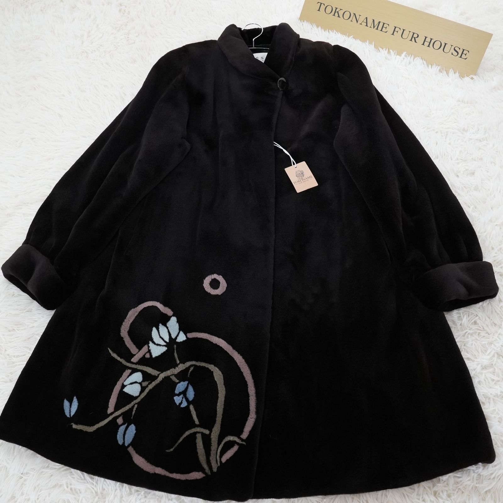 ！希少デザイン！　サガミンク ファーコート シェアードミンク サガミンク リアルファーコート 本毛皮 水貂 Shaved