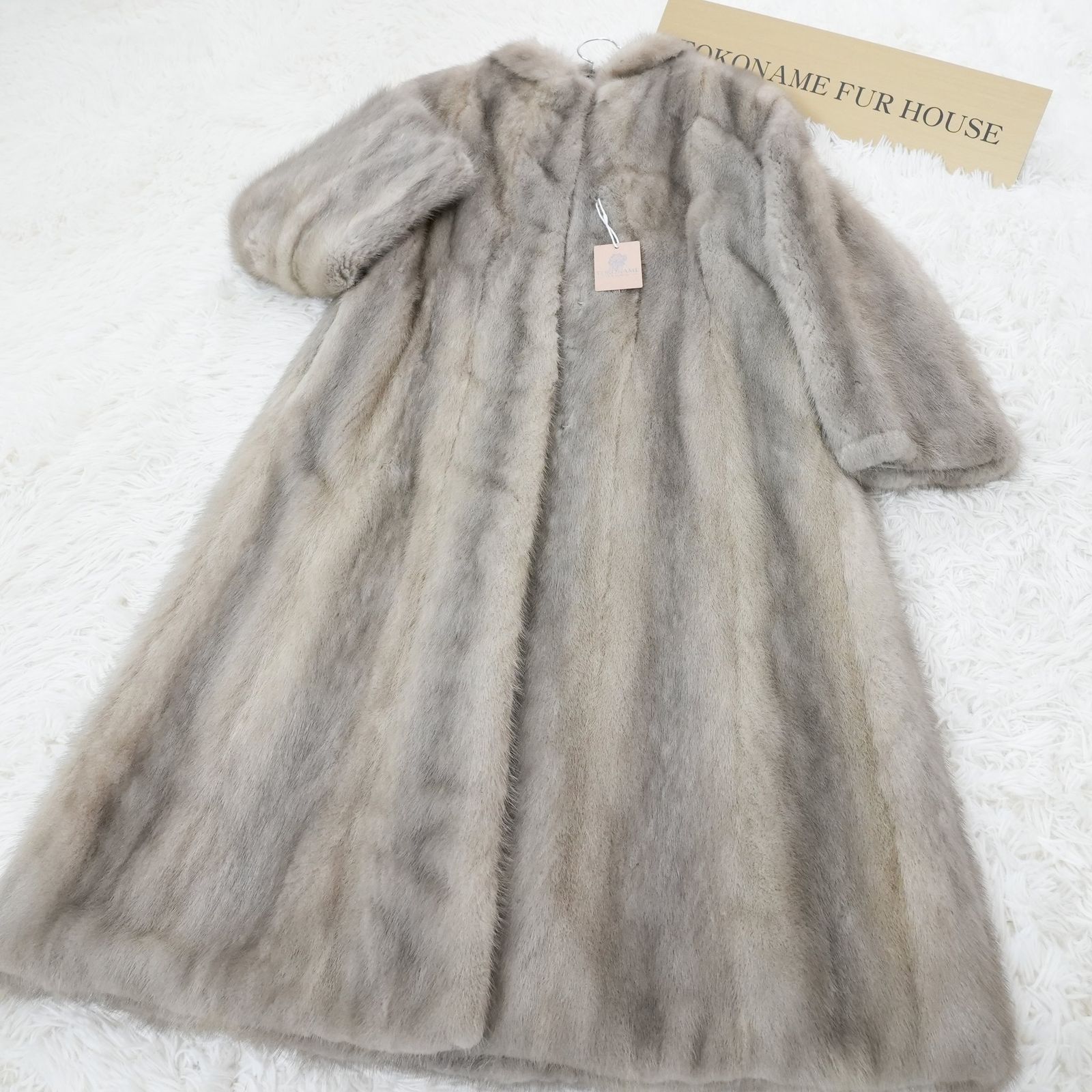 サファイアミンク リアルファー ロングコート 本毛皮 水貂 Sapphire Mink Long Coat Genuine Vintage Fur Japan