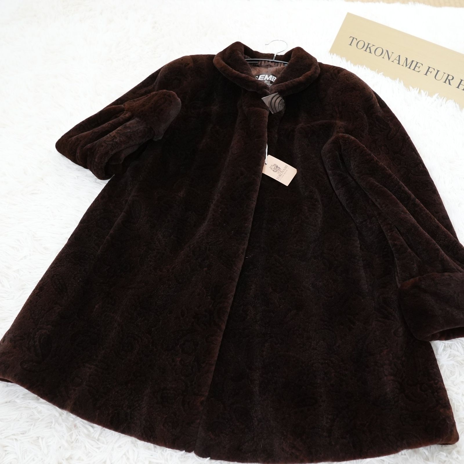 シェアードミンク リアルファーコート 本毛皮 水貂 Shaved Mink Paisley Pattern - EMBA Genuine Vintage Fur Japan