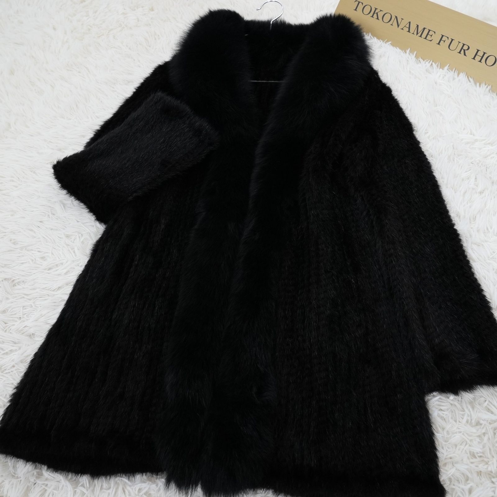 ヤーンミンク フォックスファートリム リアルファーコート 本毛皮 水貂 Yarn Mink and Fox Fur Trim Coat Genuine Vintage Fur Japan