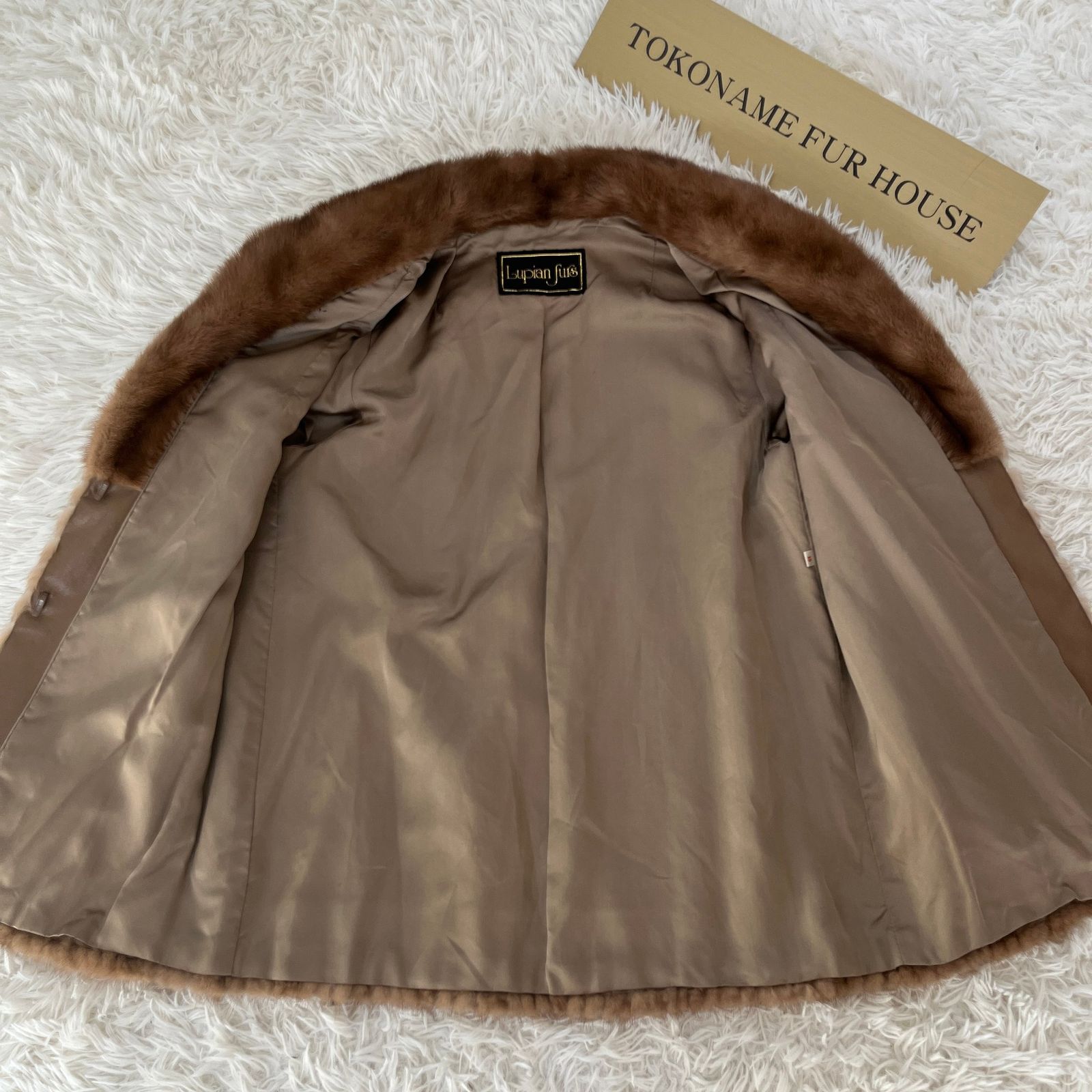 【良品】LUPIANFUR MINK FUR/デミバフミンク ファーコート デミバフミンク リアルファー コート 本毛皮 水貂 Demi Buff Mink