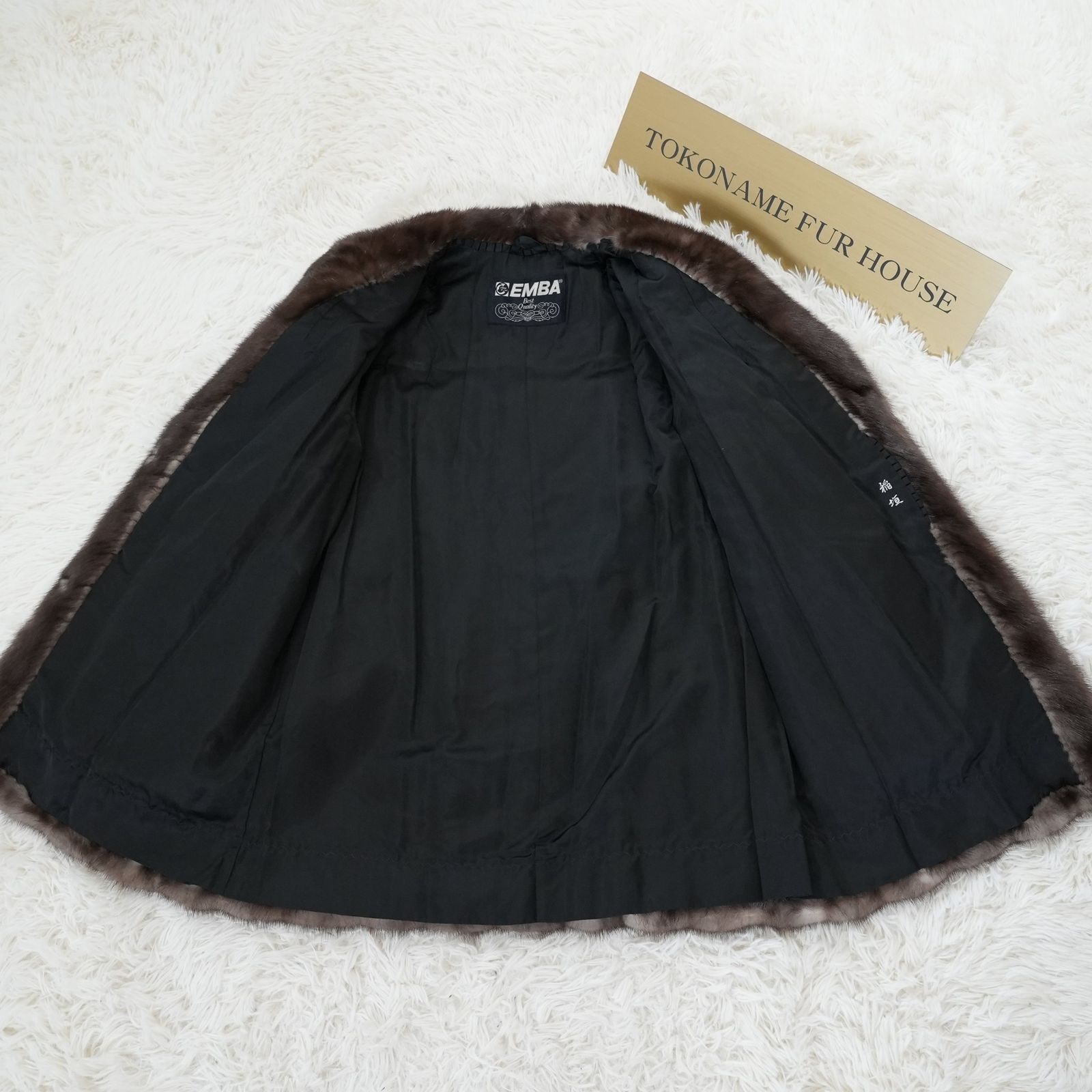 ブルーアイリスミンク 毛皮コート Lサイズ Real Mink Fur Coat ブルーアイリスミンク リアルファー コート 本毛皮 水貂 Blue Iris