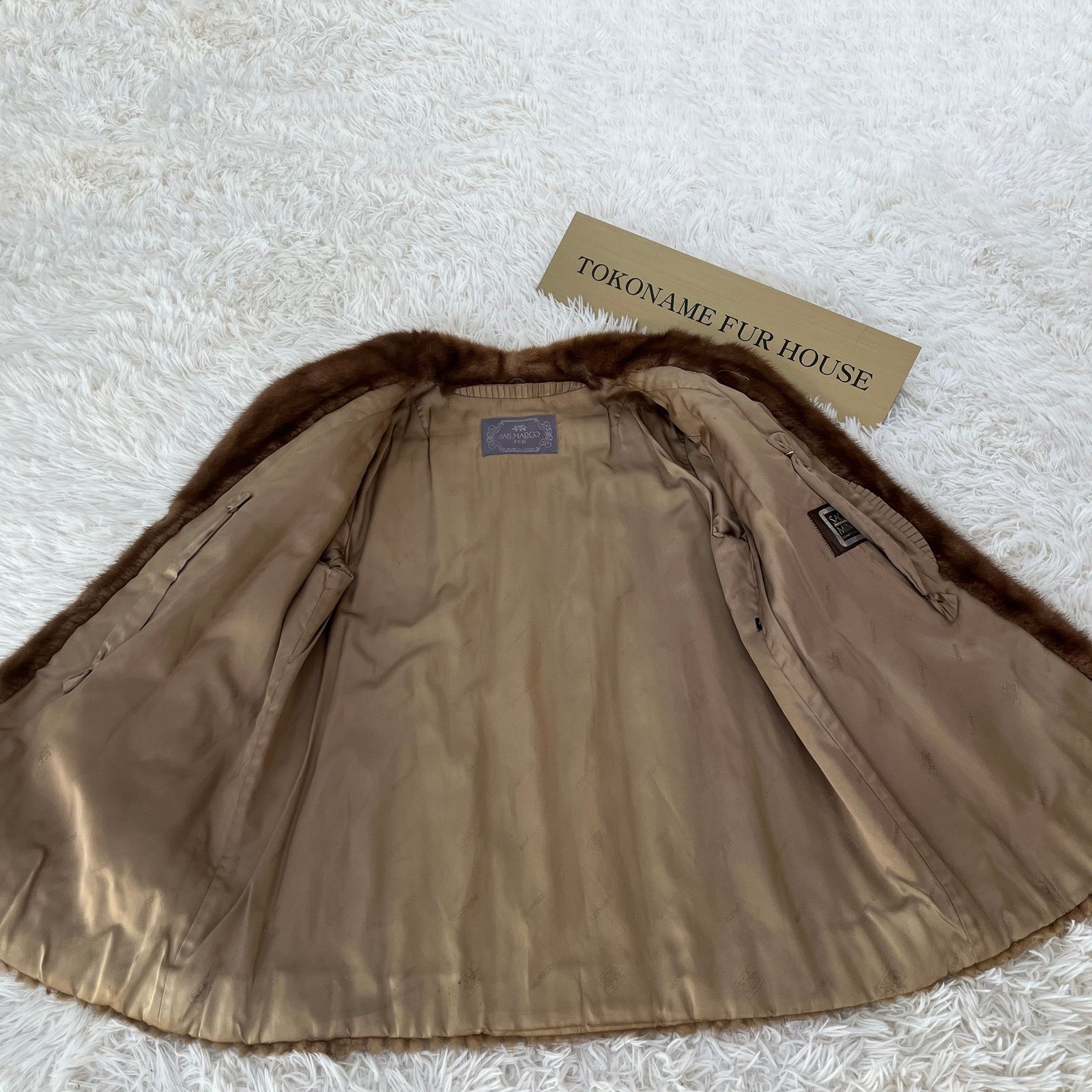 サガミンクリアルファー コート 本毛皮 水貂 Demi Buff Mink Jacket