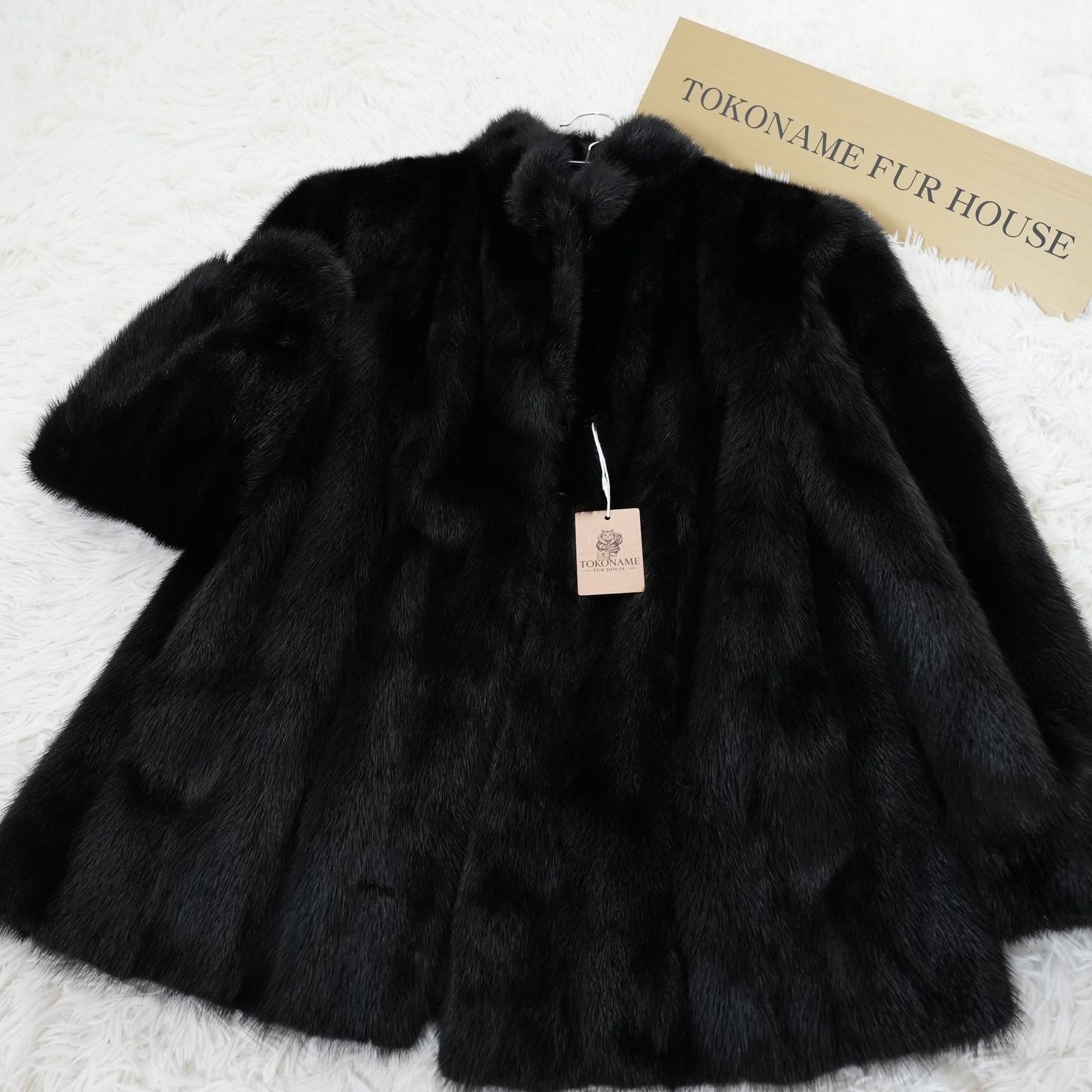 サガミンク リアルファー コート 本毛皮 水貂 Vintage Fur Japan Dark
