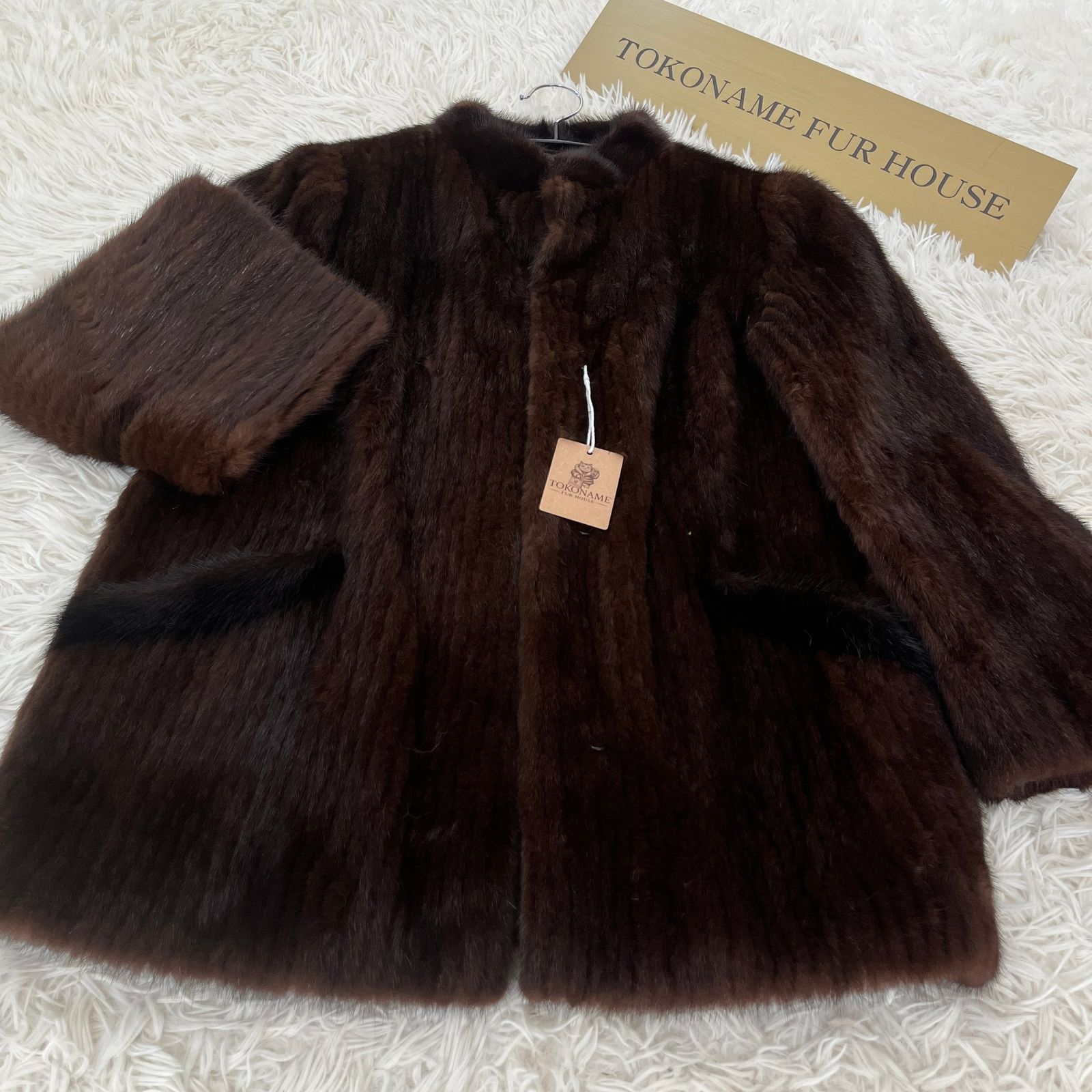 ダークミンク リアルファー ジャケット 本毛皮 貂皮 Dark Mink Jacket Genuine Vintage Fur From Japan