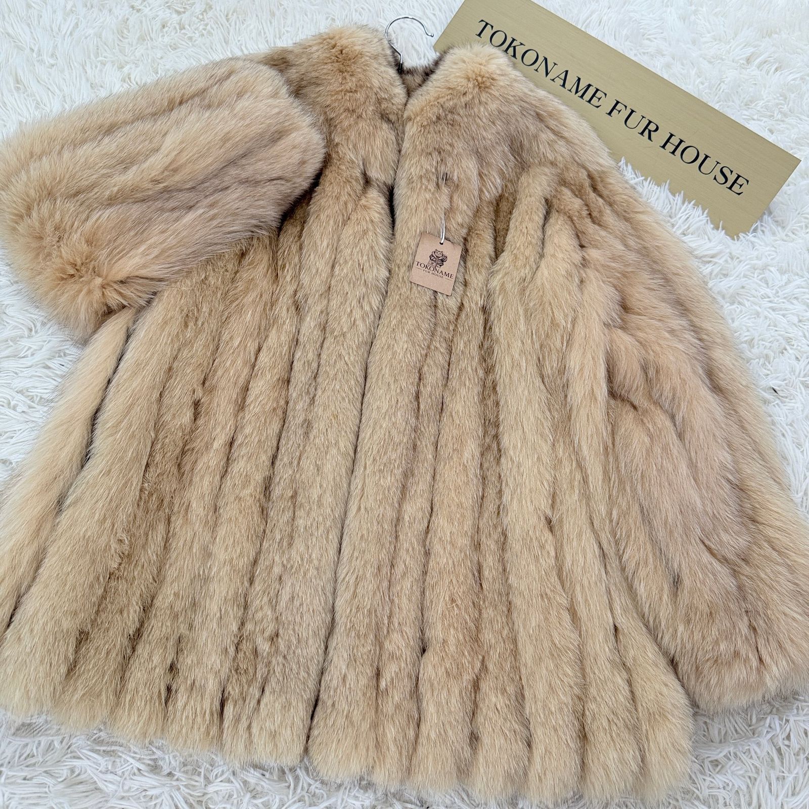 ピンクベージュ染め サガフォックス コート 狐 Pink Beige Dye Fox Coat - SAGA FOX Genuine Vintage Fur Japan