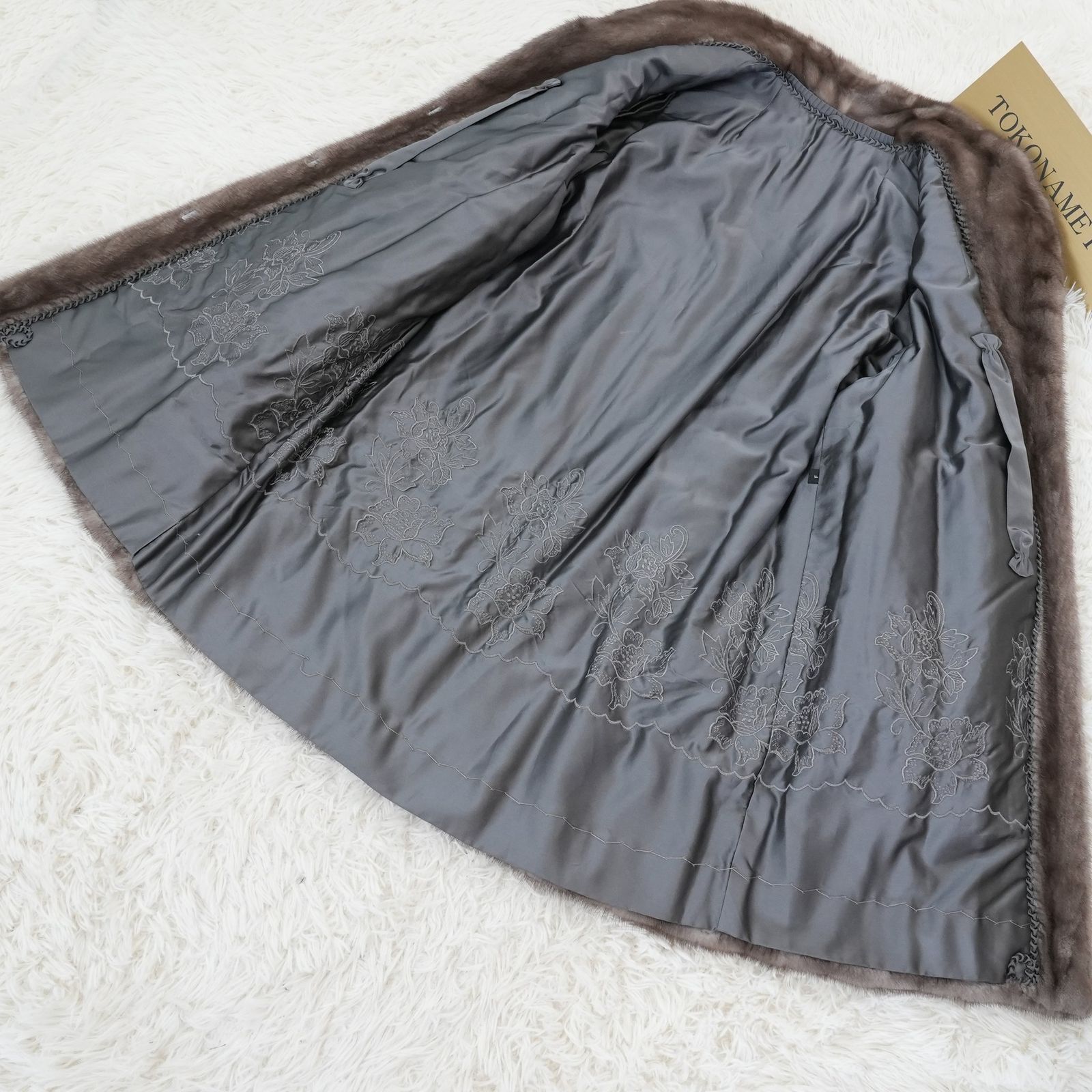 ブルーアイリスミンク コート なめし柔らか Lサイズ 毛皮 リアルファー