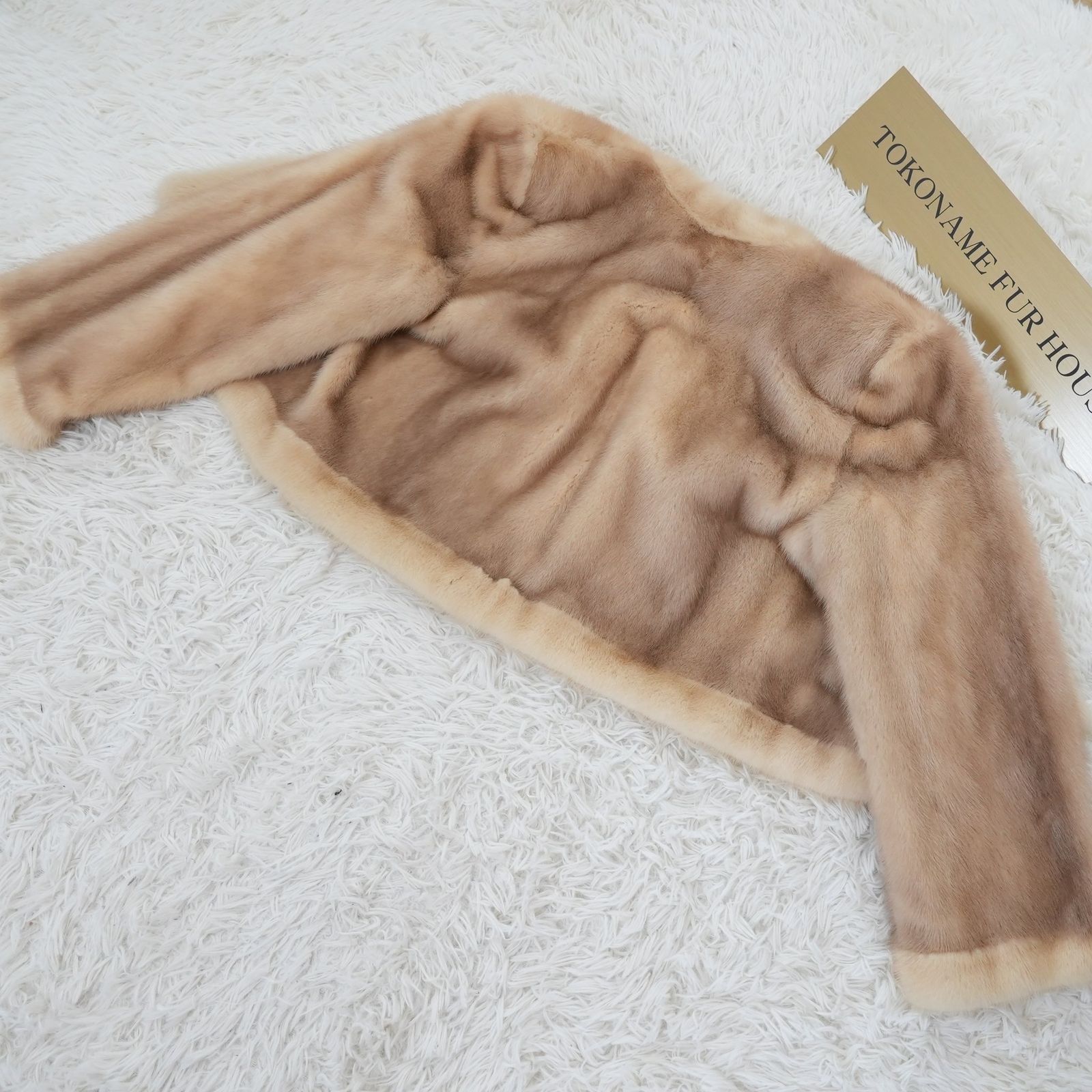 パステルミンク MINK ファーコート クロップド リアルファー 毛皮 模様◎ サガミンク クロップド ジャケット パステルカラー 近年モデル リアル