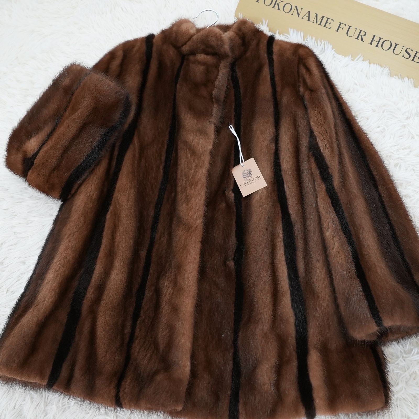 ミンク ストライプデザイン ジャケット 本毛皮 リアルファー mink jacket coat vintage fur in japan