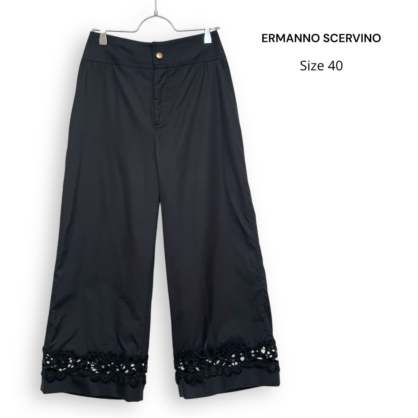 ERMANNO SCERVINO エルマンノ シェルヴィーノ レース 刺繍 パンツ ズボン Size40