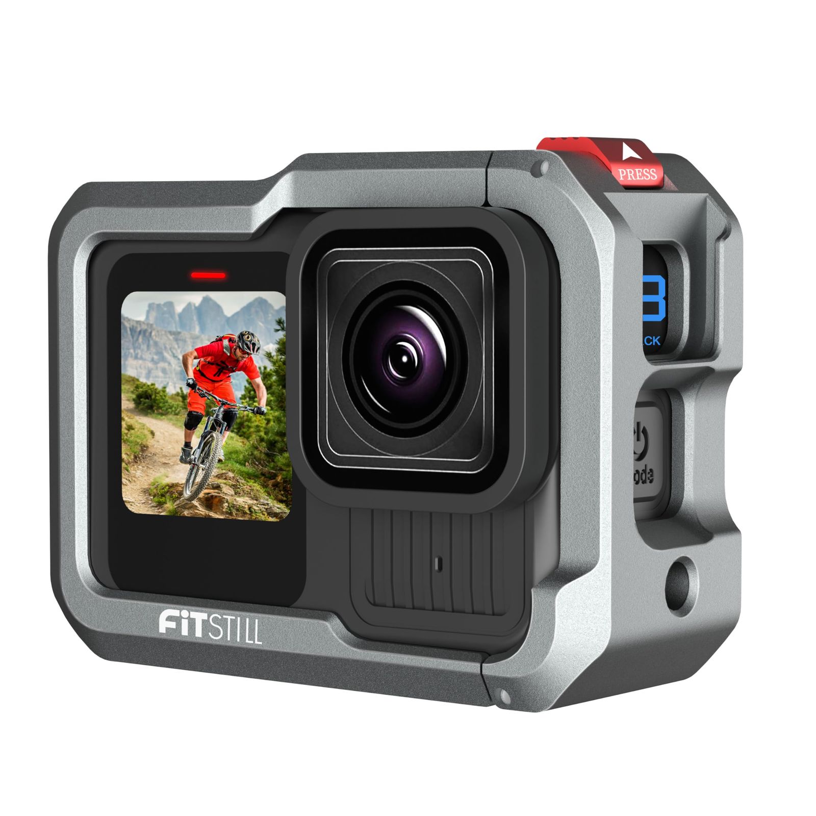特価商品 FiTSTILL アルミニウムメタルケージフレームハウジング Go Pro Hero 13 Hero 12 Hero 11 Hero 10 Hero 9用 ブラック レンズプロテクター ダブルコールドシュー ビデオライトに接続 マイクカメラ保護ケース