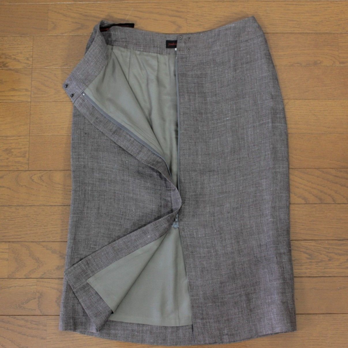 極美品】yoshie inaba ヨシエイナバ 麻100% スカートスーツ 9 ブラウン