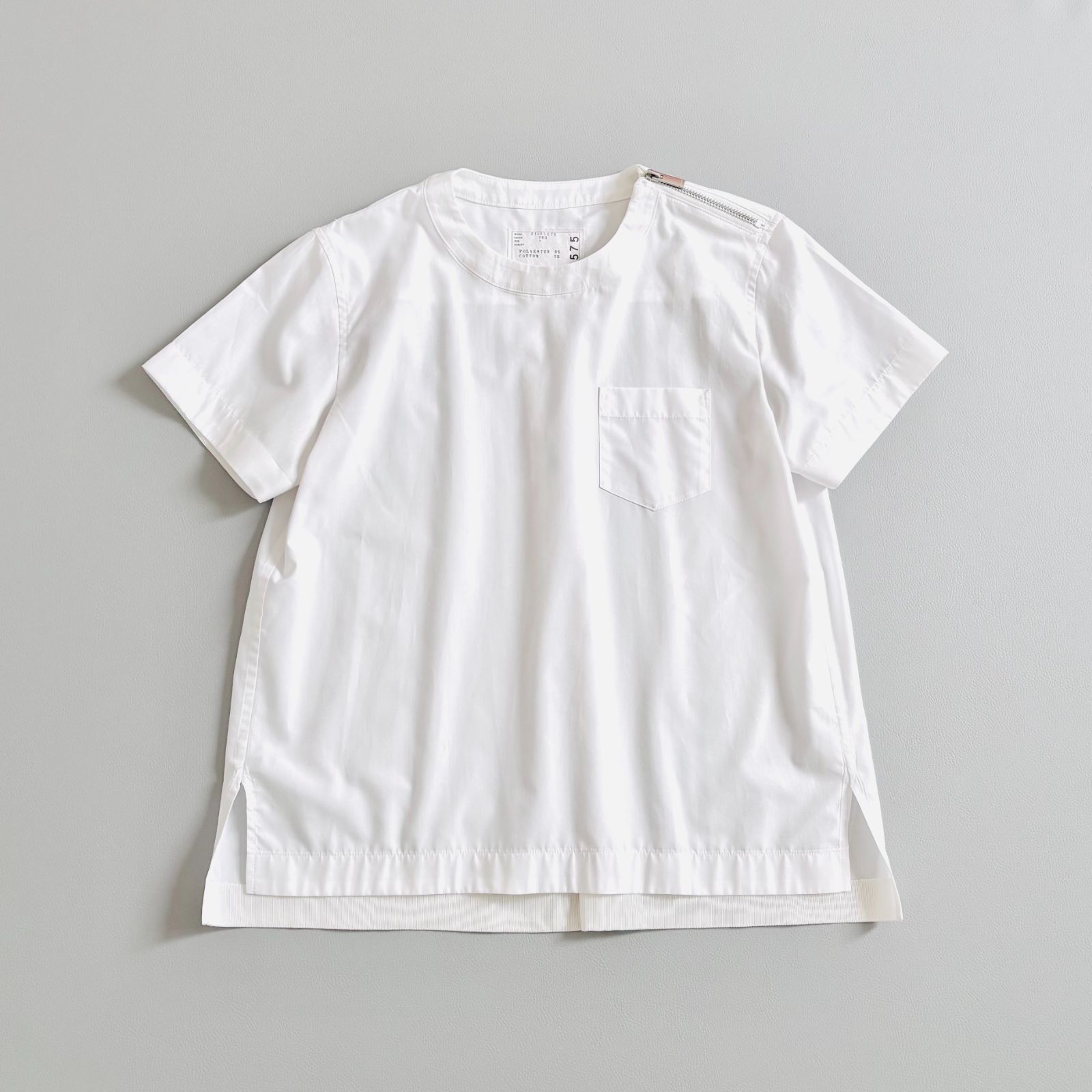 D392 sacai サカイ 品番21-05575 ショルダージップ 半袖Tシャツ プル 