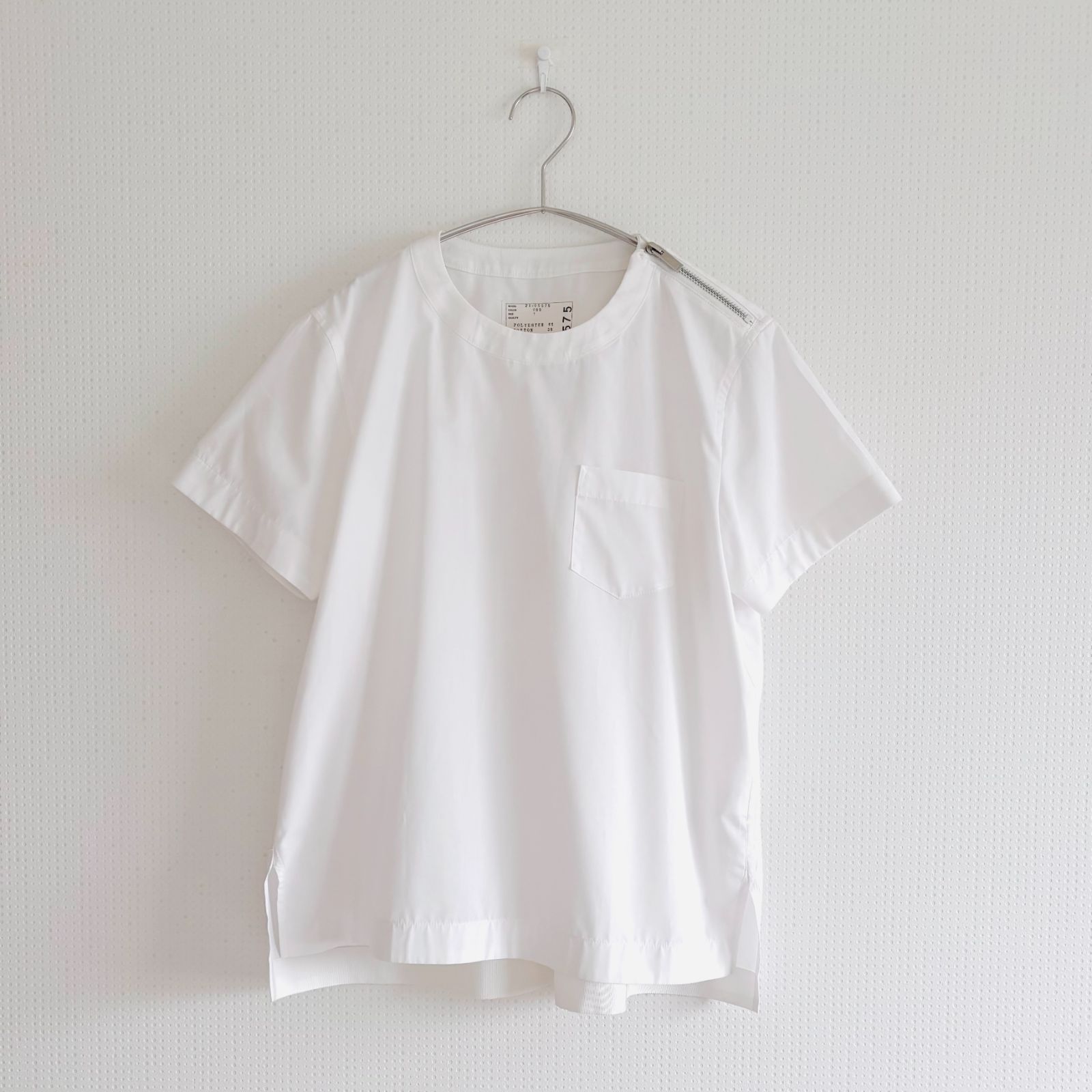 D392 sacai サカイ 品番21-05575 ショルダージップ 半袖Tシャツ プル 